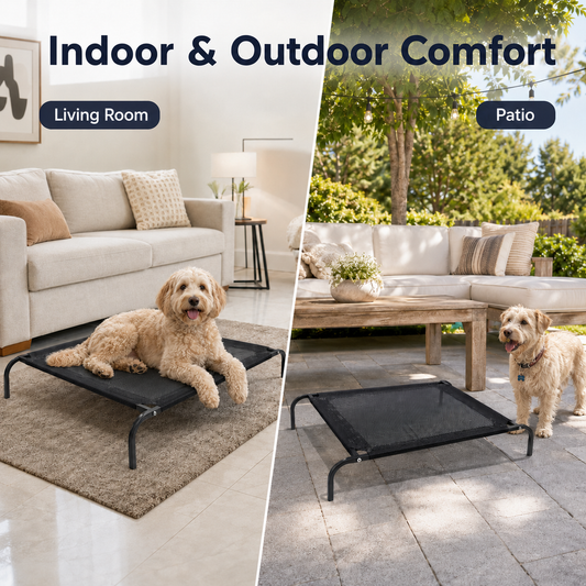 Elevated Mesh Dog Bed with Metal Frame, Small & Medium Dogs, Indoor Outdoor