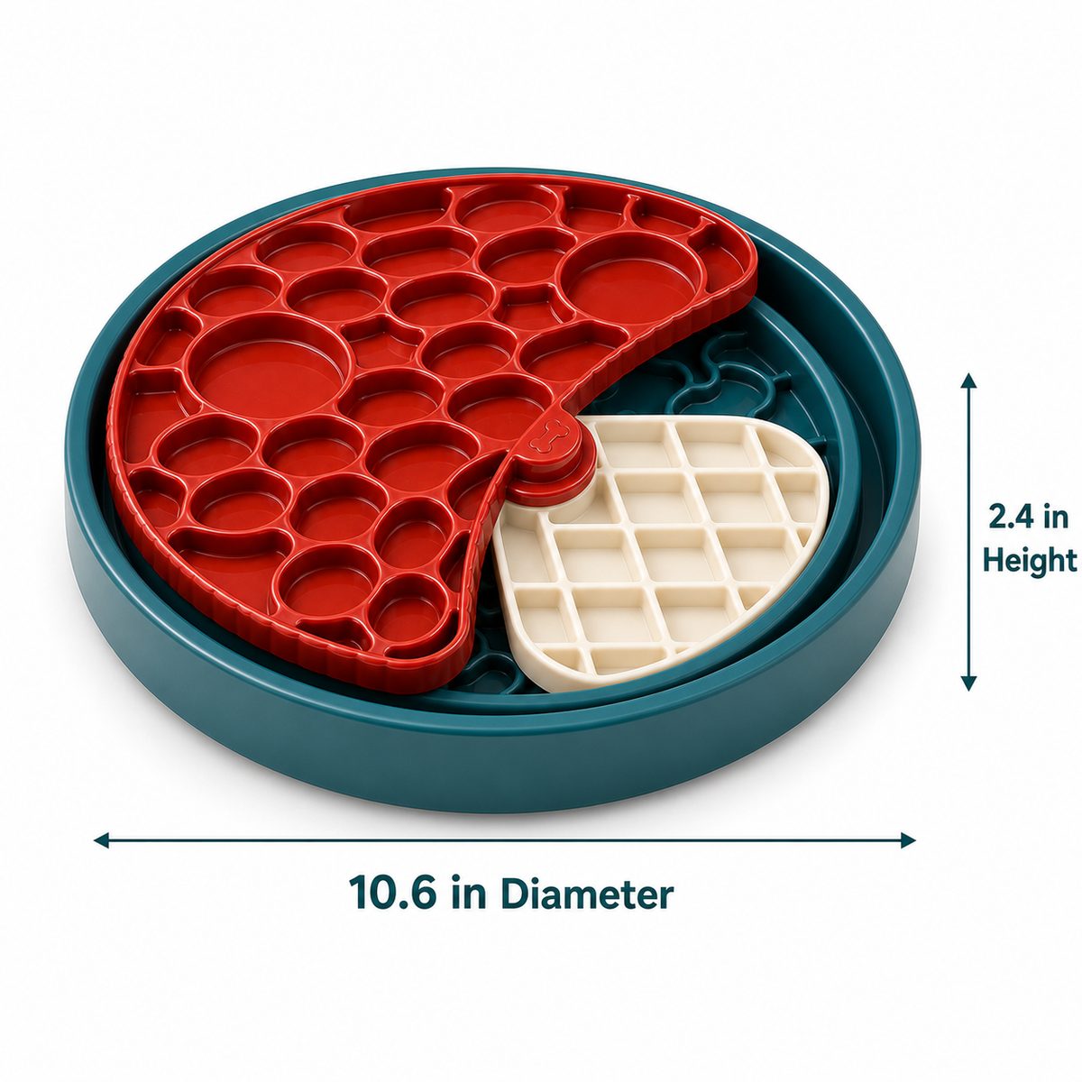 3-Layer Dog Slow Feeder Puzzle Bowl with Lick Maze