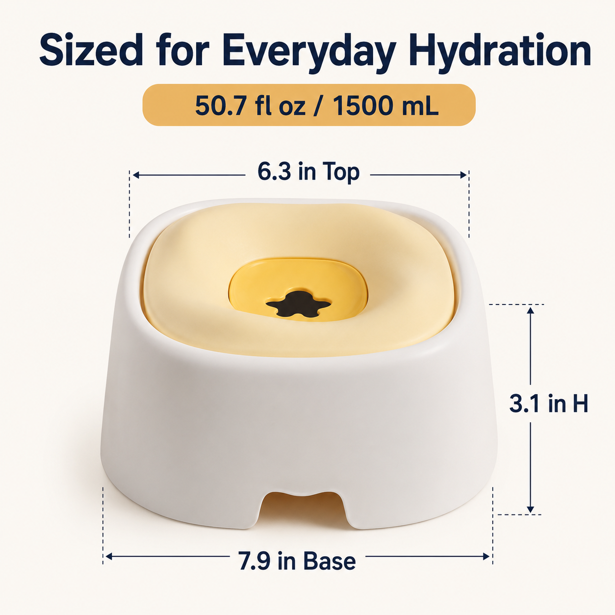 Dog Water Bowl for Messy Drinkers, Floating Plate, Less Splash