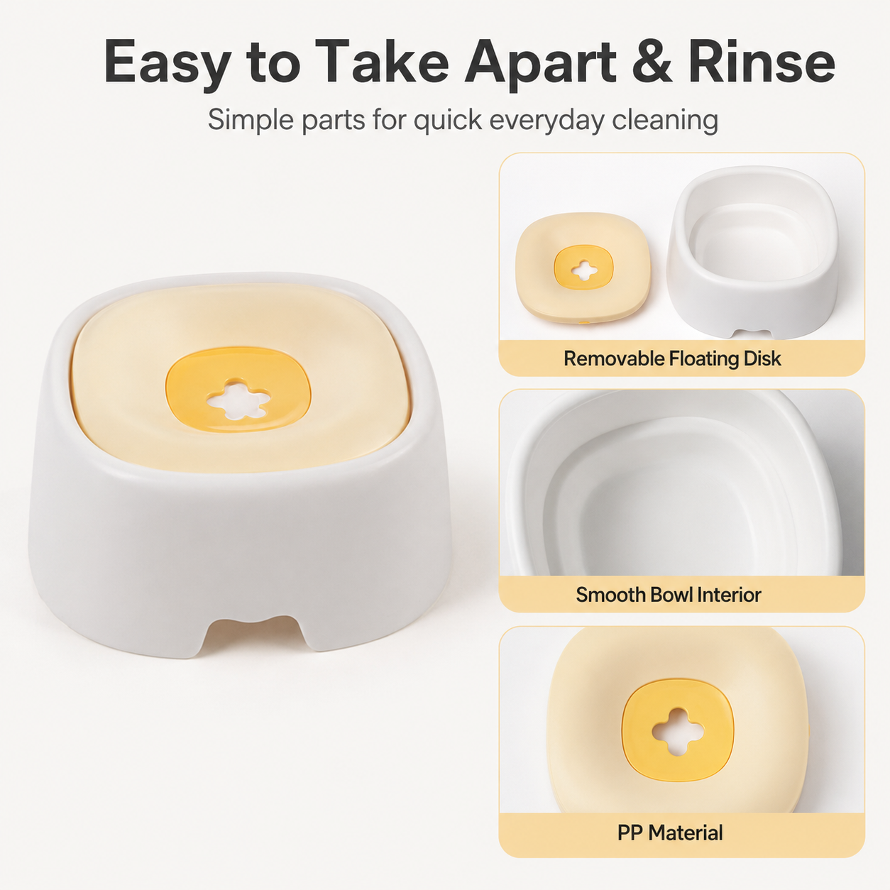 Dog Water Bowl for Messy Drinkers, Floating Plate, Less Splash